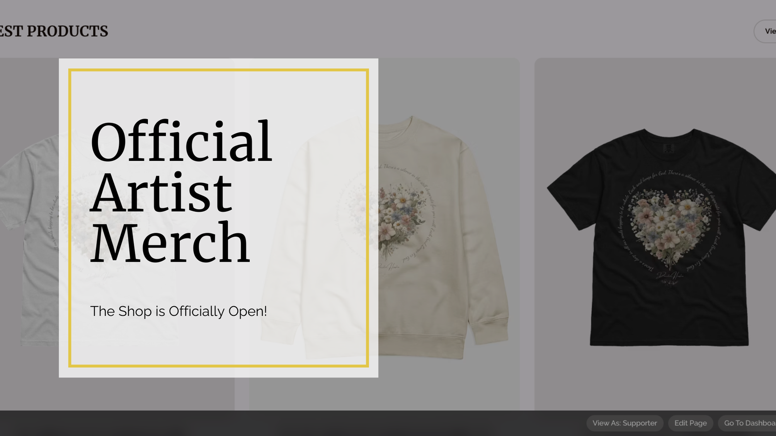 t-shirts, artist merch, New Ways to Connect—The Shop is Officially Open!